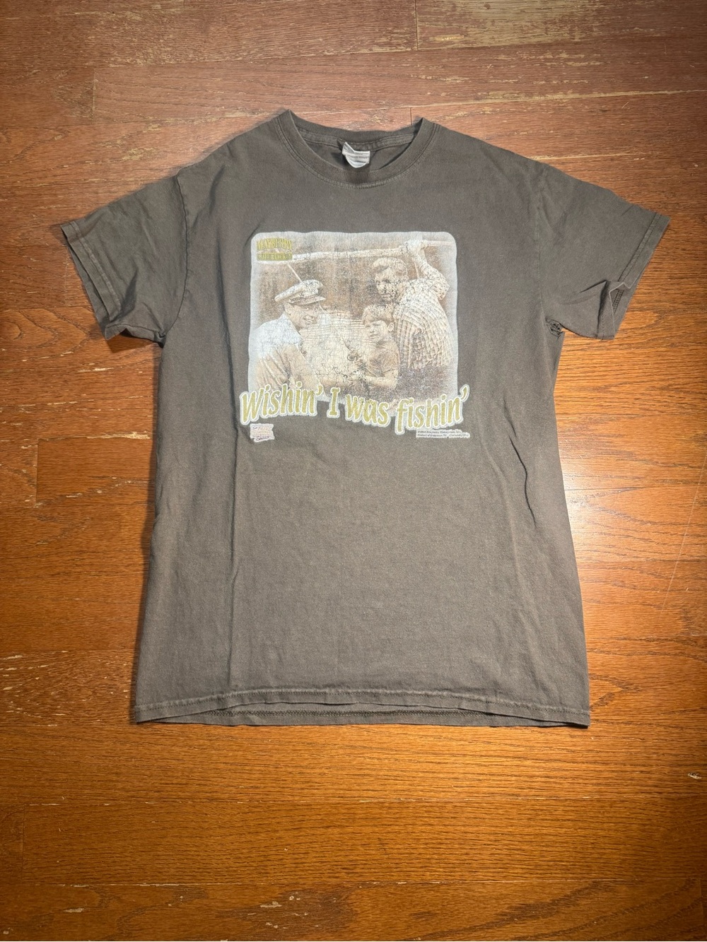 2004 The Andy Griffith Show Wishin I was Fishin Graphic Tee